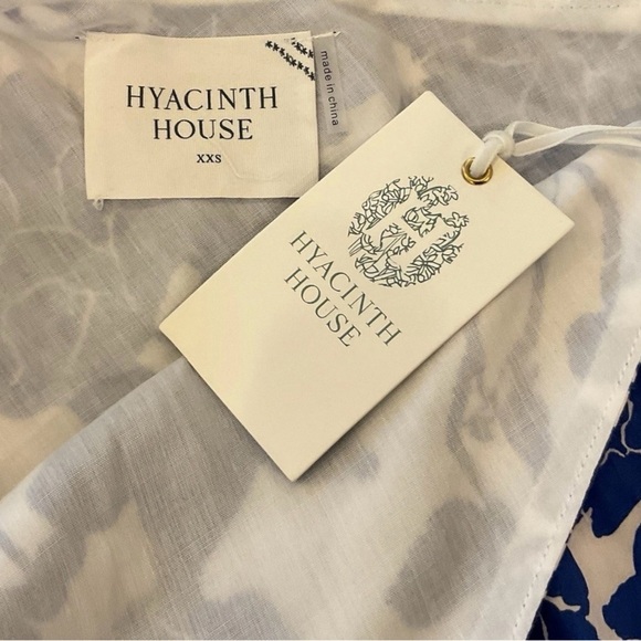 Hyacinth House Sybil Maxi Dress XXS Blue Floral One Shoulder Cotton Lined NWT - Picture 7 of 16